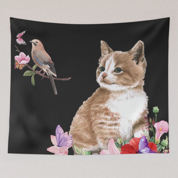Item preview, A cute cat out in the flora! designed and sold by KarmaaKissed.