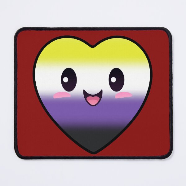 Item preview, Kawaii Heart with Nonbinary Pride Flag Colors , Subtle Enby Heart Design designed and sold by Travelslightly.