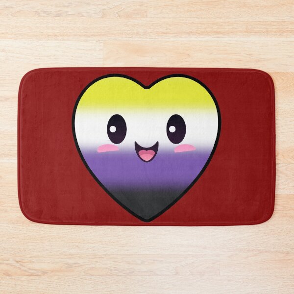 Item preview, Kawaii Heart with Nonbinary Pride Flag Colors , Subtle Enby Heart Design designed and sold by Travelslightly.