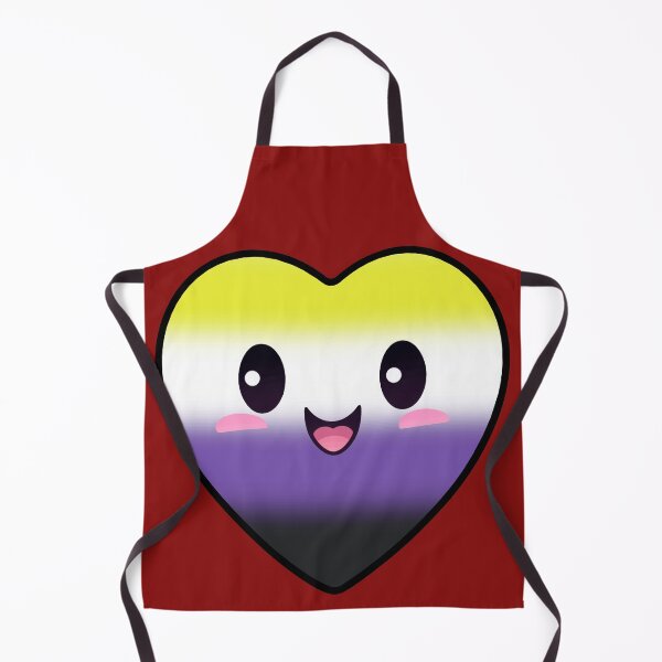 Item preview, Kawaii Heart with Nonbinary Pride Flag Colors , Subtle Enby Heart Design designed and sold by Travelslightly.