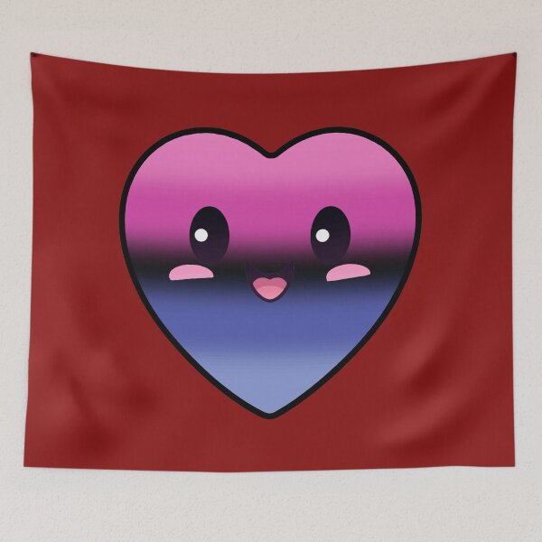 Item preview, Kawaii Heart with Omnisexual Pride Flag Colors , Subtle Omni Heart Design designed and sold by Travelslightly.