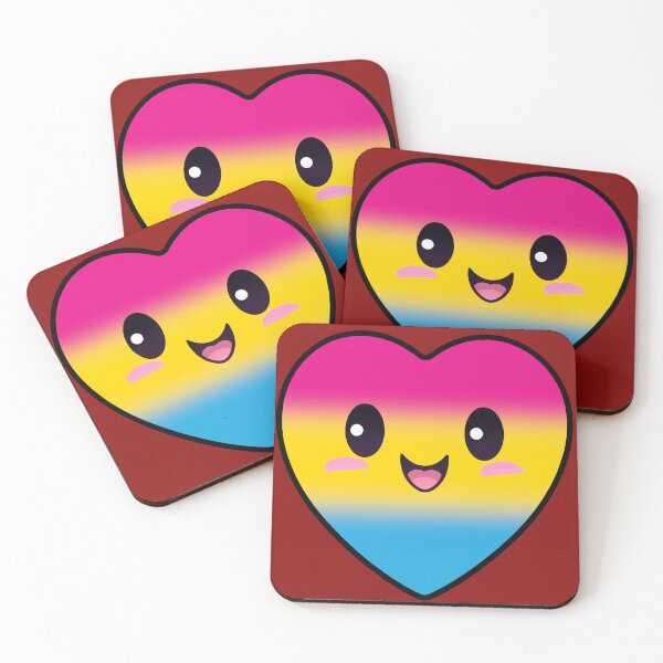 Item preview, Kawaii Heart with Pansexual Pride Flag Colors , Subtle Pan Heart Design designed and sold by Travelslightly.
