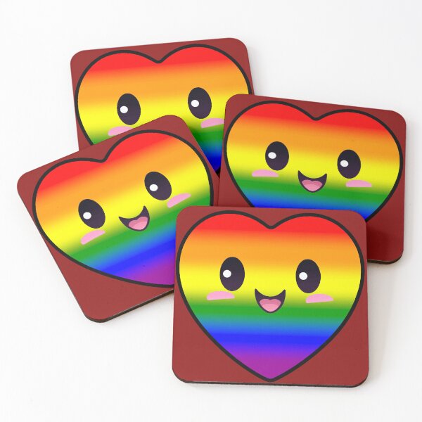 Item preview, Kawaii Heart with LGBTQ Rainbow Pride Flag Colors , Subtle Rainbow Heart Design designed and sold by Travelslightly.