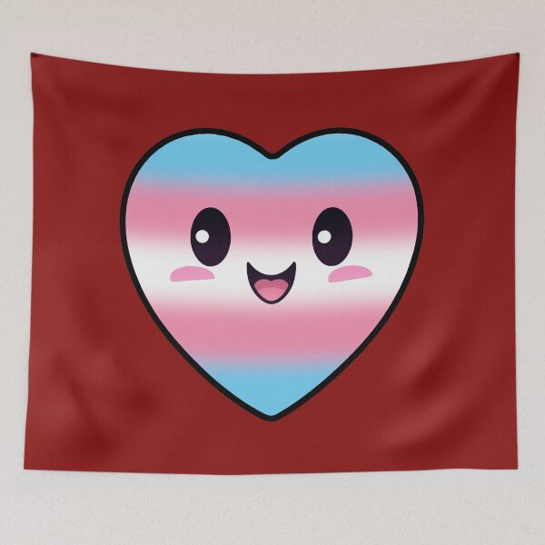 Item preview, Kawaii Heart with Transgender Pride Flag Colors , Subtle Trans Heart Design designed and sold by Travelslightly.