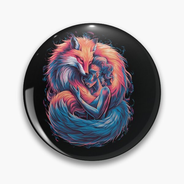 Item preview, Therian art with a girl and a fox entwined designed and sold by Gerald Waters.