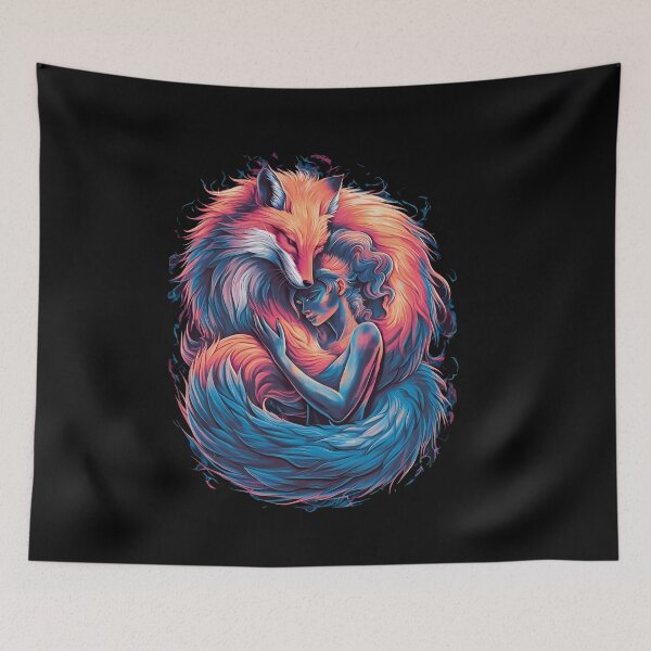 Item preview, Therian art with a girl and a fox entwined designed and sold by Gerald Waters.
