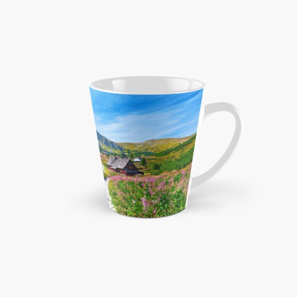 Blue sky over path through Gasienicowa Valley in Tatry mountains, Poland Tall Mug