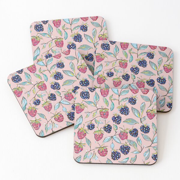 Item preview, pattern with blue and red berries designed and sold by Alenus.