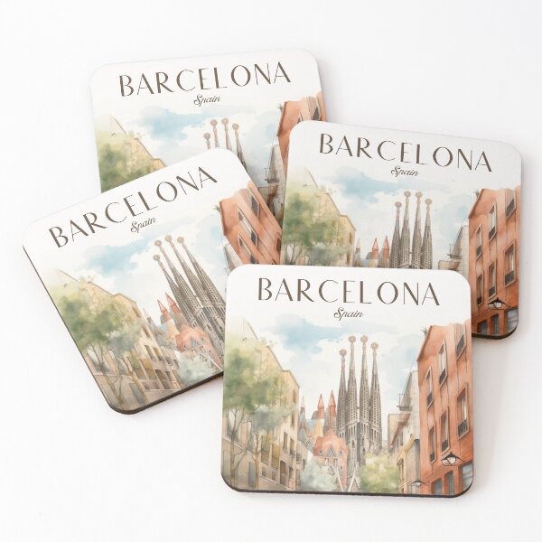 Item preview, barcelona, spain travel wall art print designed and sold by vintagetrips.