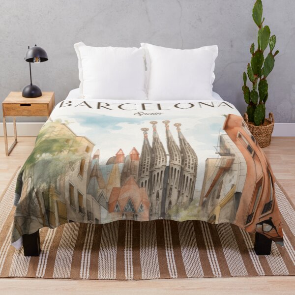 Item preview, barcelona, spain travel wall art print designed and sold by vintagetrips.