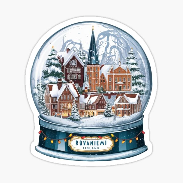 Item preview, Rovaniemi snow globe sticker designed and sold by BABA1655.