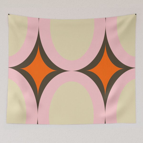 Item preview, Groovy Starburst Beige Pink - Mid Century designed and sold by susycosta.