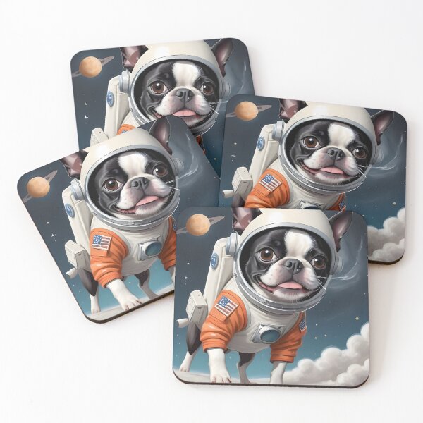 Item preview, One Small Step For Dogs, One Giant Leap For Boston Terriers designed and sold by Hall-O-Gram.