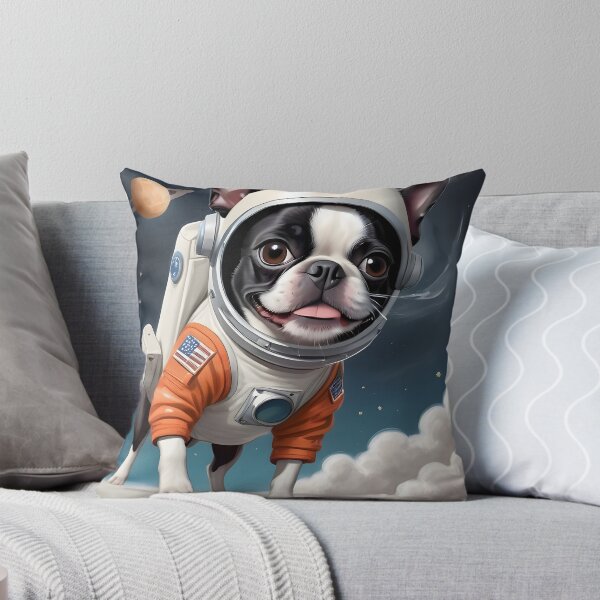 Artikelvorschau, One Small Step For Dogs, One Giant Leap For Boston Terriers entworfen und verkauft von Hall-O-Gram.