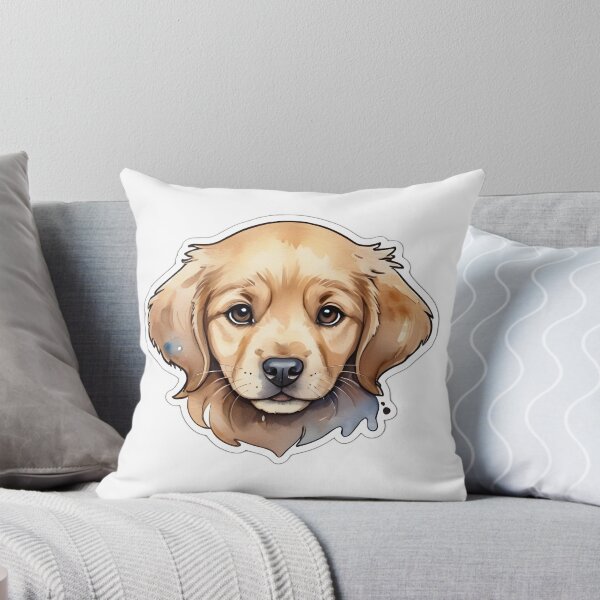 Aperçu de l'œuvre Visage de chiot Golden Retriver - Aquarelle créée et vendue par CreArteV.