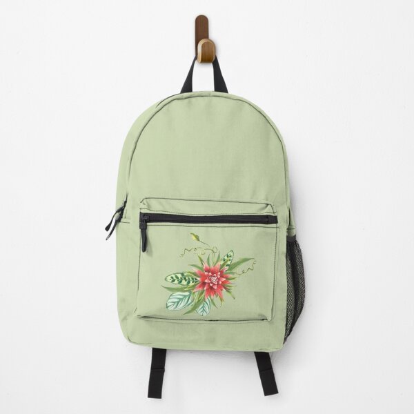 Item preview, tropical leaves flowers bouquet Bromeliad bud, calathea, creeper. Watercolor sticker designed and sold by BartolArt.