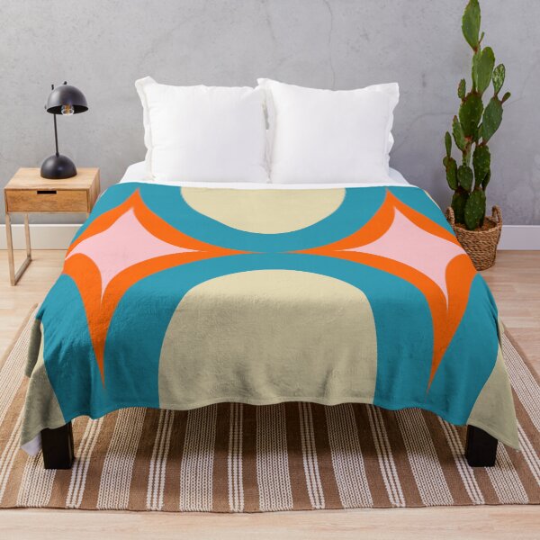 Item preview, Groovy Starburst Beige Blue - Mid Century designed and sold by susycosta.