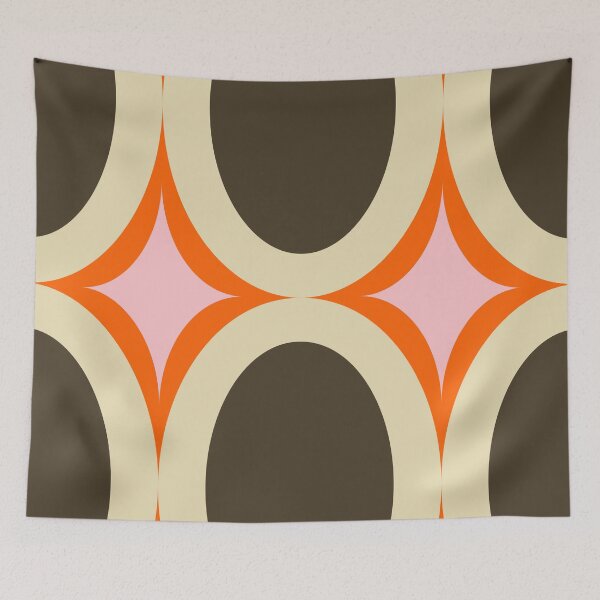 Item preview, Groovy Starburst Brown Beige - Mid Century designed and sold by susycosta.