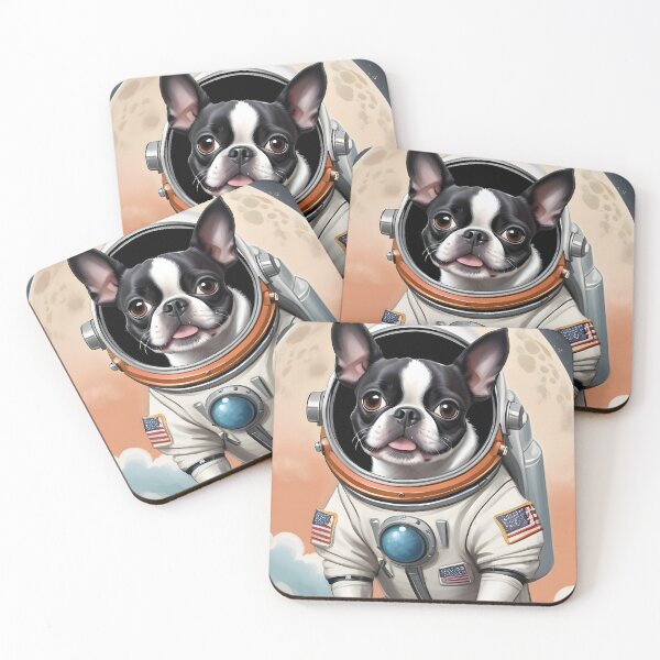 Item preview, One Small Step For Dogs, One Giant Leap For Boston Terriers designed and sold by Hall-O-Gram.