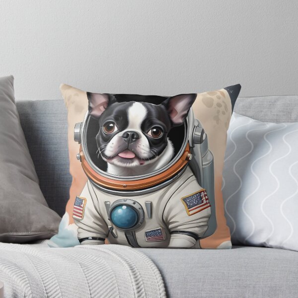 Artikelvorschau, One Small Step For Dogs, One Giant Leap For Boston Terriers entworfen und verkauft von Hall-O-Gram.