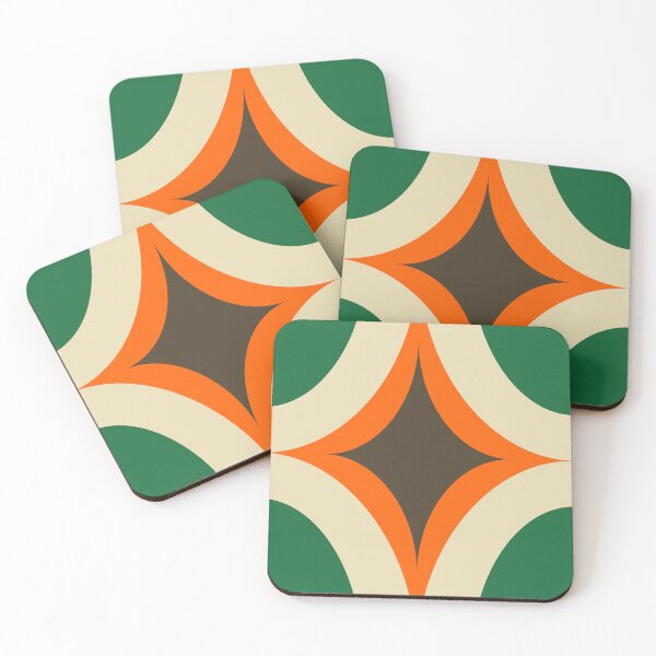 Item preview, Groovy Starburst Green Orange - Mid Century designed and sold by susycosta.