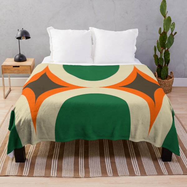 Item preview, Groovy Starburst Green Orange - Mid Century designed and sold by susycosta.