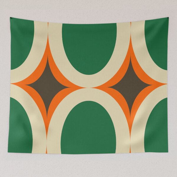 Item preview, Groovy Starburst Green Orange - Mid Century designed and sold by susycosta.