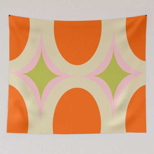 Item preview, Groovy Starburst Orange Beige - Mid Century designed and sold by susycosta.