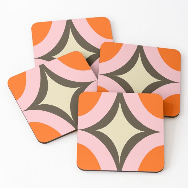 Item preview, Groovy Starburst Orange Pink - Mid Century designed and sold by susycosta.