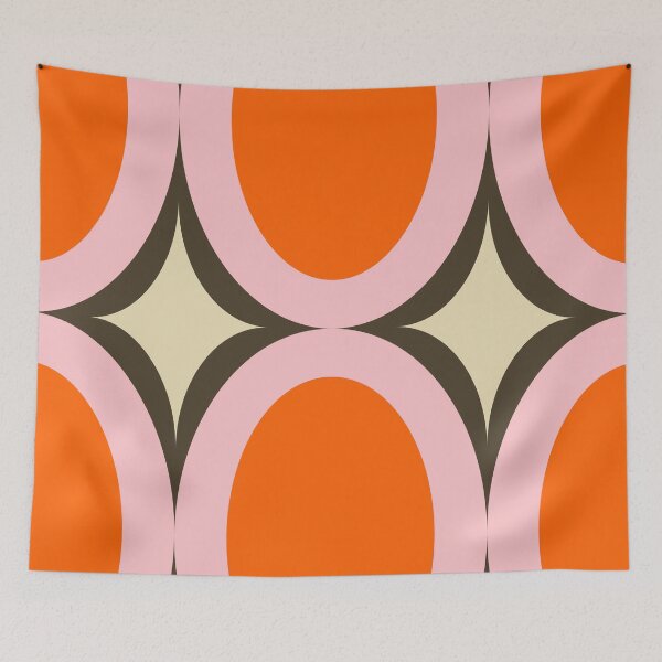 Item preview, Groovy Starburst Orange Pink - Mid Century designed and sold by susycosta.