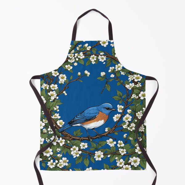 Item preview, A Missouri Eastern Bluebird Surrounded By Hawthorn Blossom designed and sold by taiche.