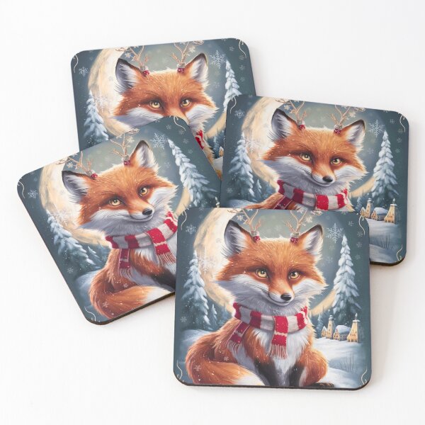 Artikelvorschau, Fuchs-Porträt. Winterfuchs, Fuchs im Schnee, Fantasiefuchs, wunderlicher Fuchs, Fuchs für die Feiertage entworfen und verkauft von FoxVibes.