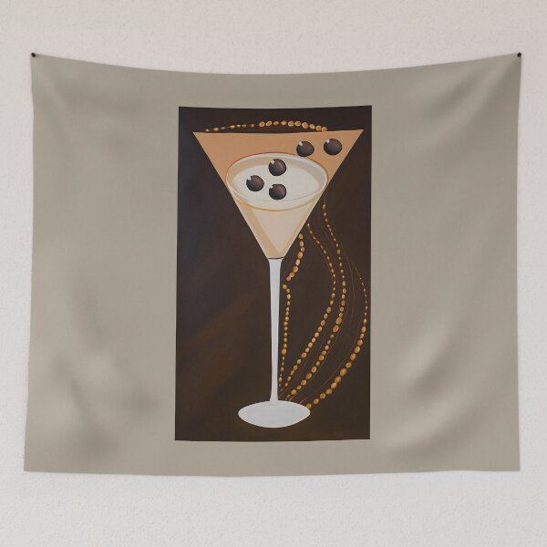 Item preview, Whimsical Martini- Stylized Glass with Playful Olives and Cascading Bubbles Generative AI designed and sold by OlfactoART Studio.