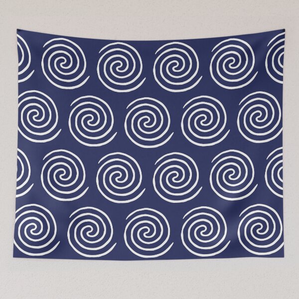 Item preview, Time Portal Spiral Pattern Navy Blue and White designed and sold by tonymagnerart.