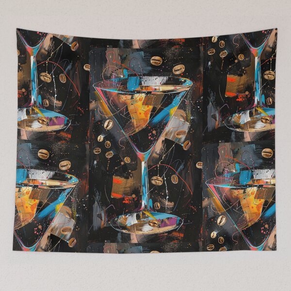 Item preview, Anthromorphic Dynamic Espresso Fusion- Vibrant Abstract Martini in Converging Chaos designed and sold by OlfactoART Studio.