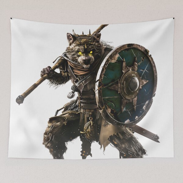 Item preview, Battle-Ready Skaven Warrior - Fantasy Rat Soldier Artwork T-Shirt designed and sold by Juuskus.