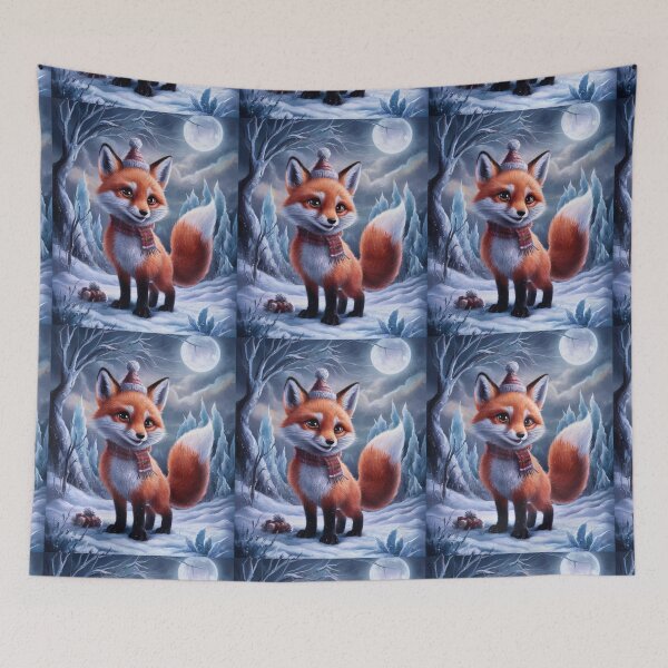 Artikelvorschau, Fuchs-Porträt. Winterfuchs, Fuchs im Schnee, Fantasiefuchs, wunderlicher Fuchs, Fuchs für die Feiertage entworfen und verkauft von FoxVibes.