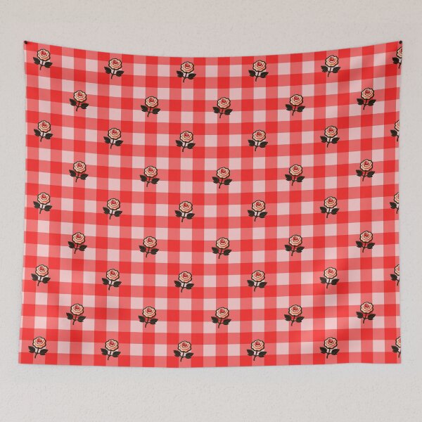 Item preview, Red Gingham Roses Pattern designed and sold by SilverPegasus.