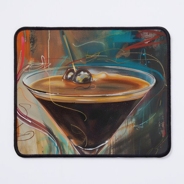 Item preview, Vibrant Martini Dream- Glossy Espresso Glass in Abstract Ambiance AI Generated designed and sold by OlfactoART Studio.