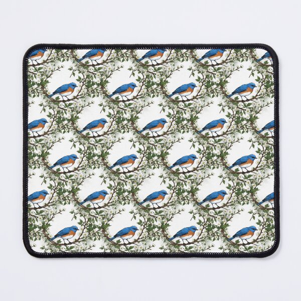 Item preview, A Missouri Eastern Bluebird Surrounded By Hawthorn Blossom Pattern designed and sold by taiche.