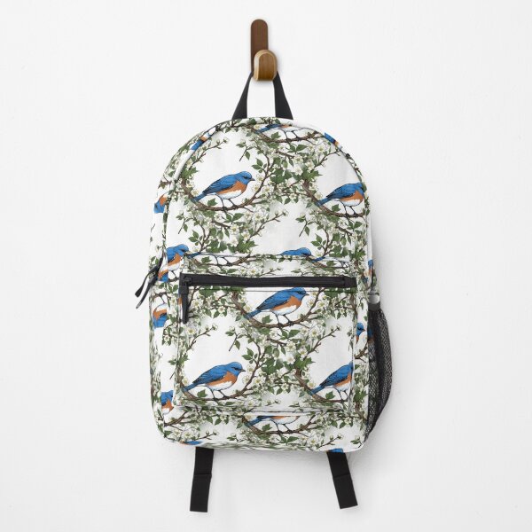 Item preview, A Missouri Eastern Bluebird Surrounded By Hawthorn Blossom Pattern designed and sold by taiche.