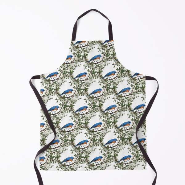 Item preview, A Missouri Eastern Bluebird Surrounded By Hawthorn Blossom Pattern designed and sold by taiche.