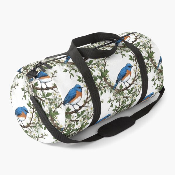 Item preview, A Missouri Eastern Bluebird Surrounded By Hawthorn Blossom Pattern designed and sold by taiche.