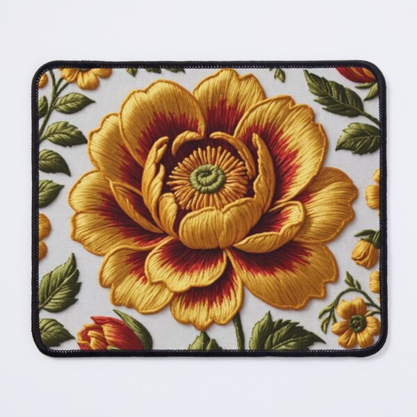 Item preview, Embroidery of flowers with gold thread designed and sold by Polanska.