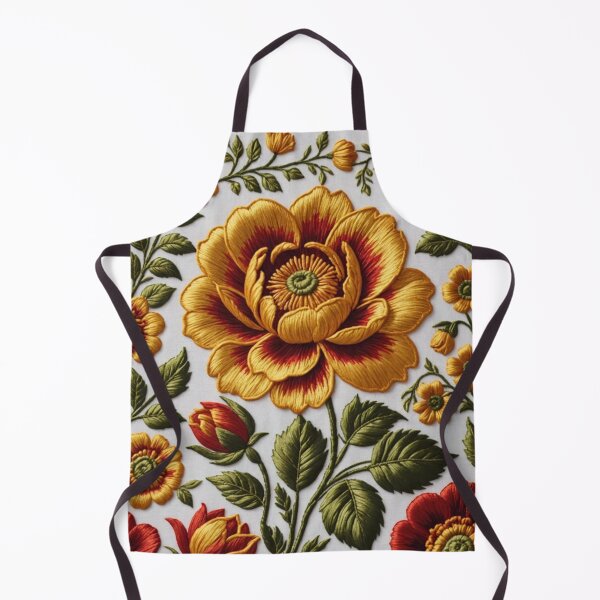 Item preview, Embroidery of flowers with gold thread designed and sold by Polanska.