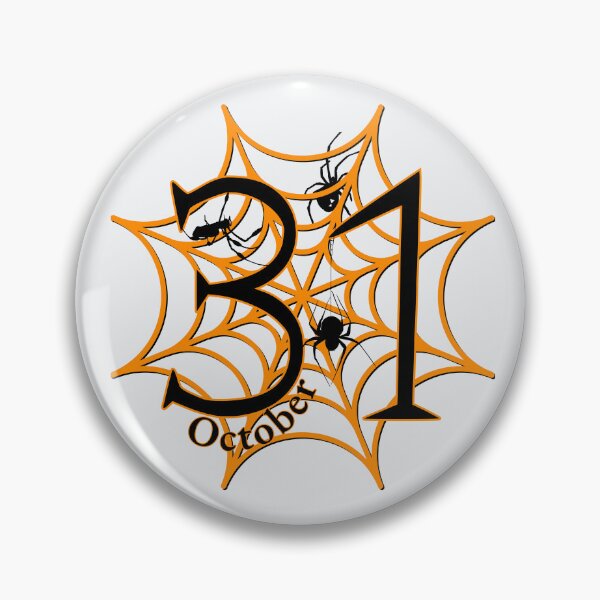 Artikelvorschau, 31. Oktober Halloween | Gruseliges Jahreszeiten-Datumsdesign mit Spinnen und Netz entworfen und verkauft von ASeasonalFlair.