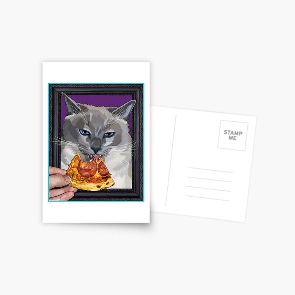 Item preview, Surreal Portrait of a Cat Eating Pepperoni Pizza designed and sold by Carleah Unique.