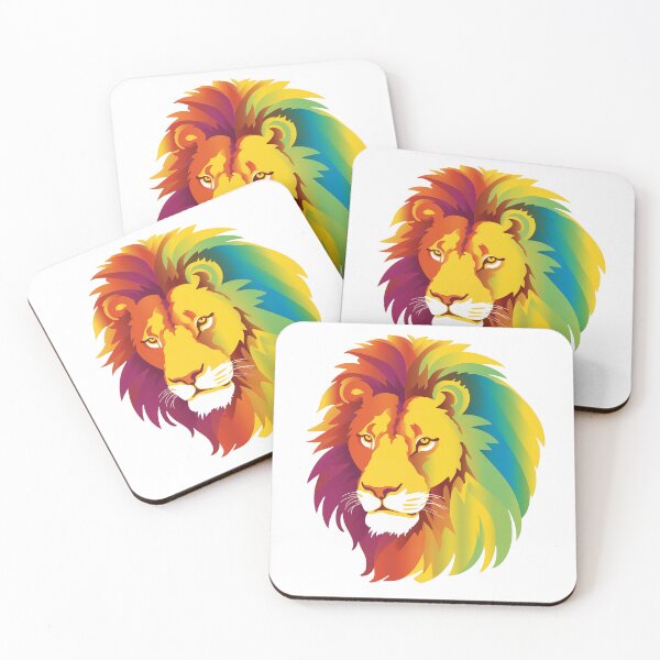 Item preview, Pride Lion - Rainbow colored lion for Pride Month designed and sold by The Graphic Letters.