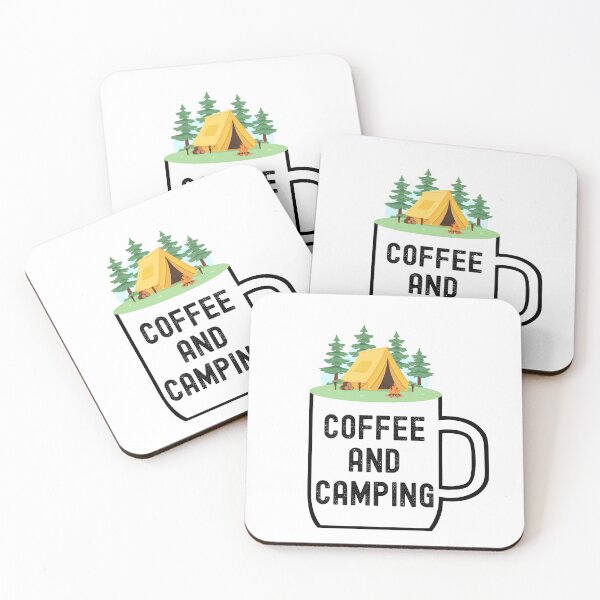Item preview, Coffee and Camping with Mug, Campfire, Tent, & Trees -Nature designed and sold by elvisg03.