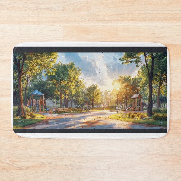 Item preview, Playground Adventure Art Print | Children at Play | Kids on Swings and Slides designed and sold by Mr-whiteBG.